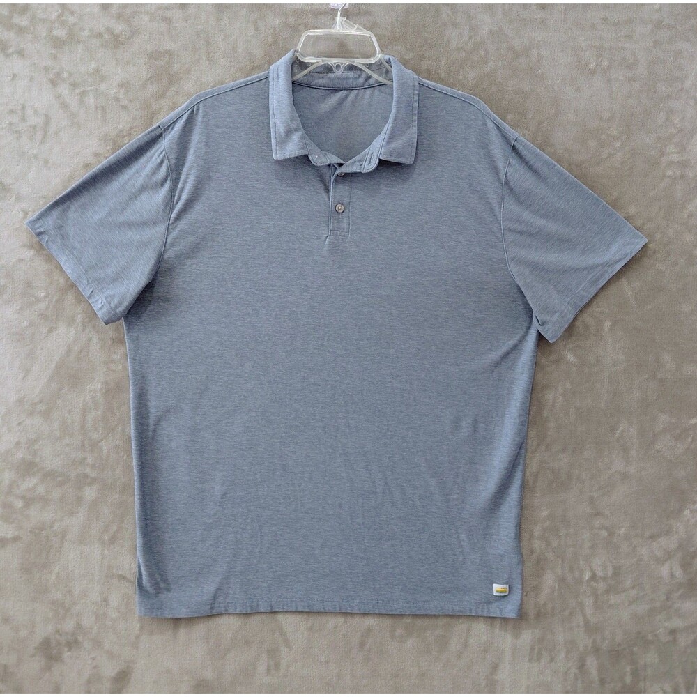 Vuori Strato Tech Polo Men's XL Heather Gray Performance Short Sleeves Stretch